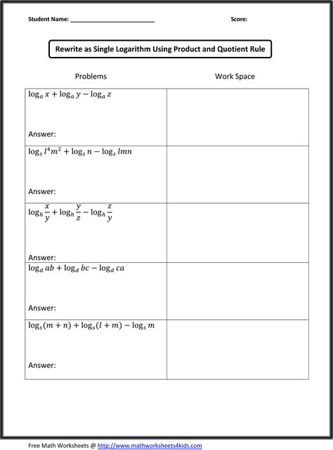 9th Grade Math Worksheets With Answer Key — Db