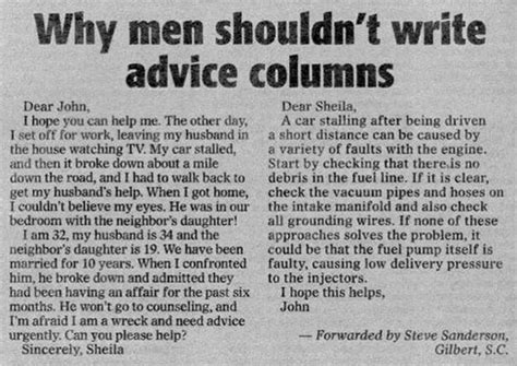Why Men Shouldnt Write Advice Columns The Poke