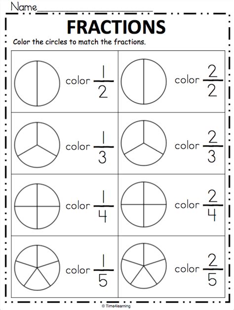 1st grade math worksheets, 2nd grade math worksheets, 3rd grade math worksheets, 4th grade math worksheets, 5th grade math. Fraction Worksheet - Color the Fraction - Madebyteachers