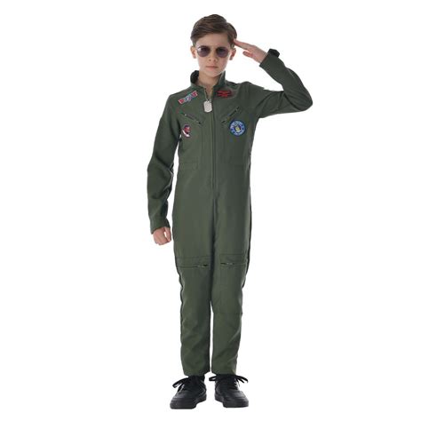 Kids Top Gun Pilot Cosplay Costume Nivtt
