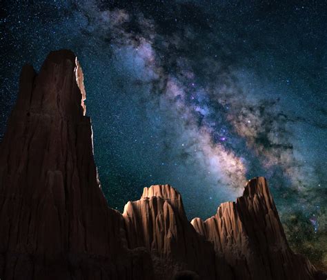 Earth Galaxy Milky Way Mountain Night Sky Starry Sky Stars Wallpaper