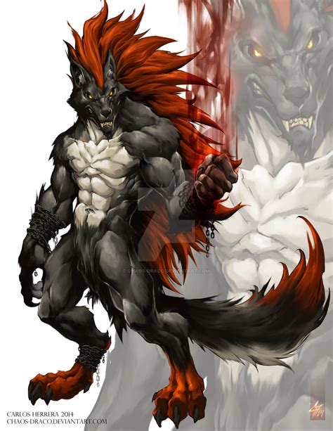 Red Werewolf 2 Comission Work By Chaos Draco On Deviantart