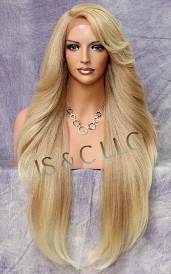 40 Extra Long Human Hair Blend Full Lace Front Wig Etsy
