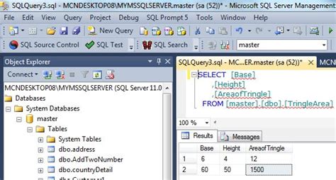 Formula For Computed Column Specification Property in SQL Server 2012
