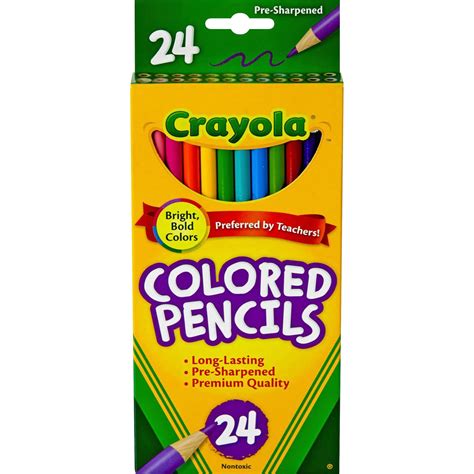 Crayola 120 Colored Pencils Color Chart