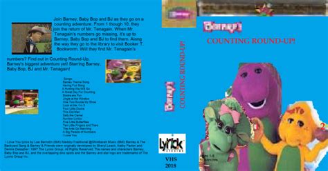 Here is the custom 2000 lyrick studios vhs of barney live in new york city. Image - Barney's counting round up.png | Custom Barney ...