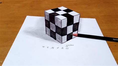 How To Draw A 3d Cube Easy Steps To Draw A 3d Cube Floating Cube Images