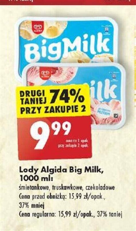 Promocja Lody Algida Big Milk Ml W Biedronka