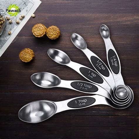 5pcsset Magnetic Measuring Spoons Stainless Steel Spoon For Measuring