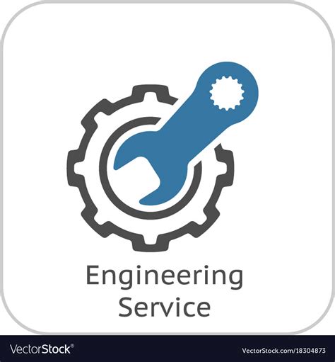 Engineering Service Icon Gear And Wrench Repair Vector Image