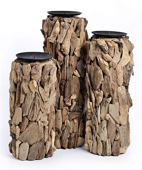 Look At This Driftwood Pillar Candle Holder Set Of Three On Zulily