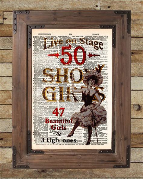 Vintage Showgirls Saloon Sign Wild West Saloon Sign Burlesque Art Po