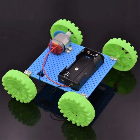 Plastic Gear Gearbox Four Wheel Drive Car Diy Toy Carft Model 130 Dc