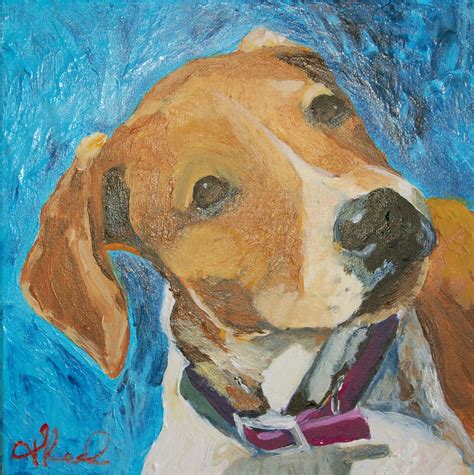 Okie 12x12 Painted Dog Portrait Acrylic My Art Studio Dog
