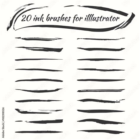Vector Ink Brushes Set Grunge Brush Strokes Collection For Illustrator
