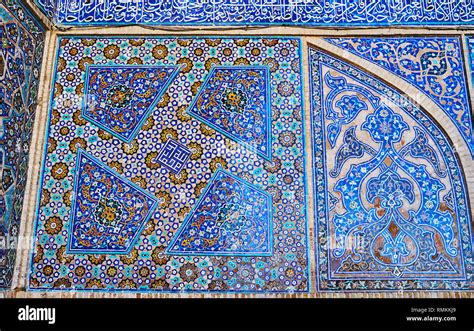 the rich decoration of the medieval jameh mosque includes tile panels with complex floral