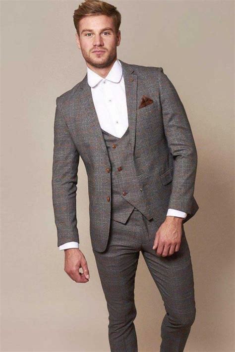 marc darcy jenson grey check 3 piece suit unit7 menswear