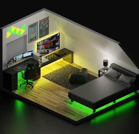 Bedroom Gaming Room Setup