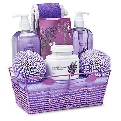 Home Spa Gift Baskets For Women Bath And Body Spa Set In Lavender