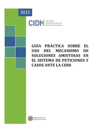 GUIA PRÁCTICA SOBRE EL USO DEL MECANISMO DE SOLUCIONES AMISTOSAS EN EL