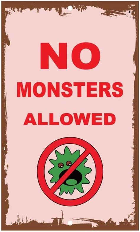Great Tin Sign Aluminum 12x16no Monsters Allowed Bretro