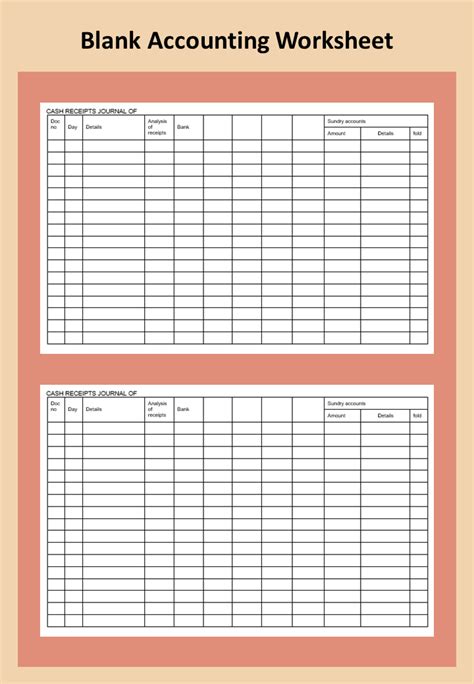 Free Blank Accounting Worksheet