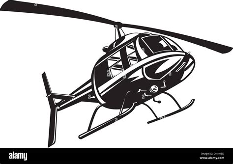 Ilustración De Un Helicóptero Volando En Vuelo Del Picador Realizada En