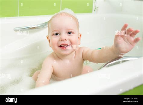 Toddler Child Boy Taking A Bath Stock Photo Alamy