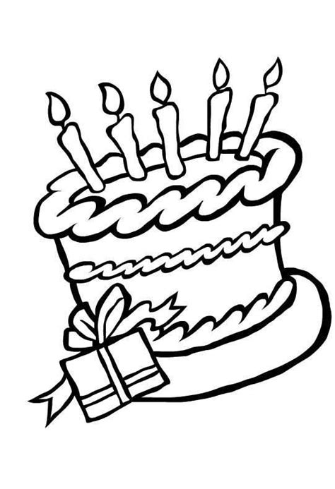 Gefeliciteerd Kleurplaat Verjaardag Taart