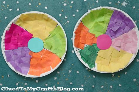 Tissue Paper And Paper Plate Beach Ball Craft