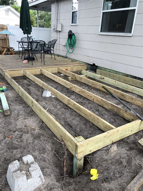 Framing The Addition To My Frugal Floating Deck Deck With Pergola