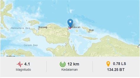 Bali diguncang gempa 4,9 sr, pusatnya di jembrana. Malam Ini, Gempa Bumi Goyang Manokwari Papua, Pusat Gempa ...