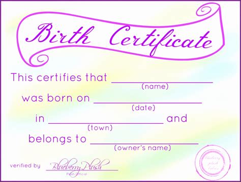 Click any certificate design to see a larger version and download it. 4+ Birth Certificate Template Just for Fun - SampleTemplatess - SampleTemplatess