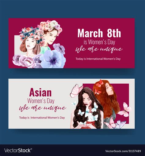 Women Day Banner Design With Flower Royalty Free Vector