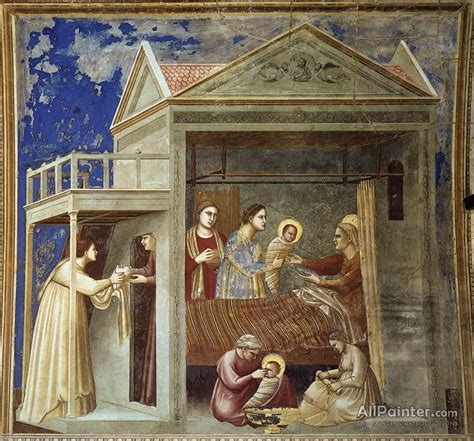 Giotto Di Bondone The Birth Of The Virgin Oil Painting