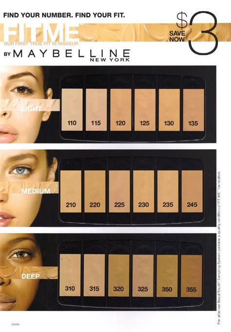 Maybelline Fit Me Foundation Color Chart Make Up Eyes Pinterest