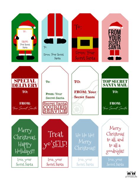 Santa Gift Tags Free Printable Tags Labels PrintaBulk