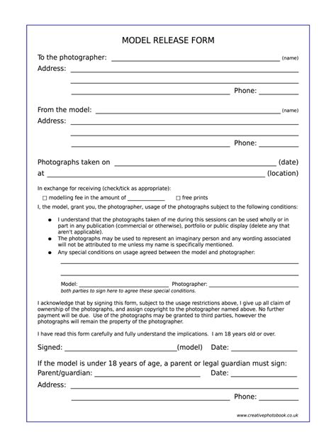 Model Release Form Fill Out And Sign Printable Pdf Template Signnow
