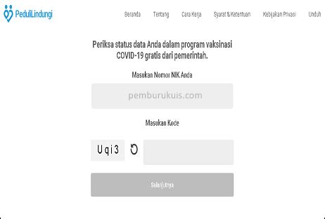 Cara Cek Penerima Vaksin Covid 19 Gratis Di Pedulindungi Id Cek Nik