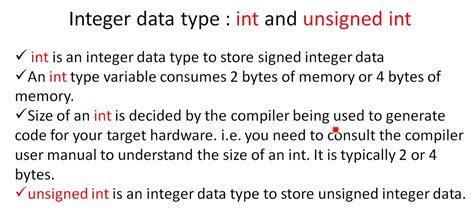Integer Data Types Int And Long Data Types In C