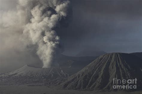 Eruption Of Ash Cloud From Mount Bromo Photograph By Richard Roscoe