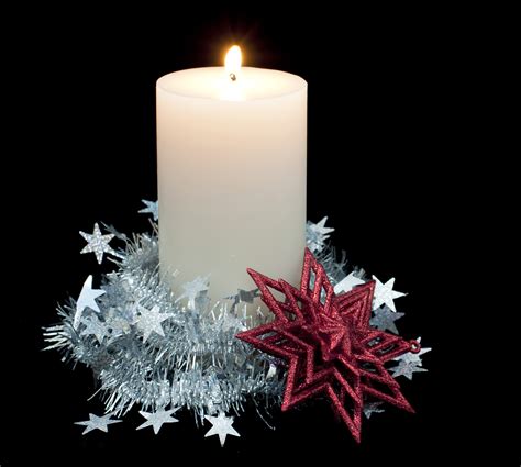 Photo Of Burning Festive Candle Free Christmas Images