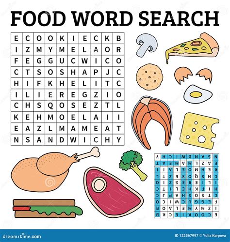 Food Word Search Printable Kids