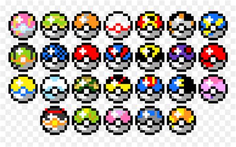 Pixel Art Pokeballs Png Download Pixel Art Pokemon Pokeball