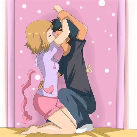 Stolen Kiss Amourshipping By Hikariangelove Pokemon Ash And Serena Anime Pokemon Eevee