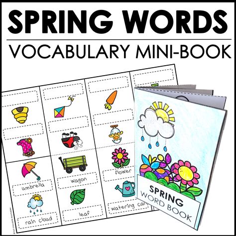 Spring Vocabulary Word Mini Book Esl Picture Dictionary Activity