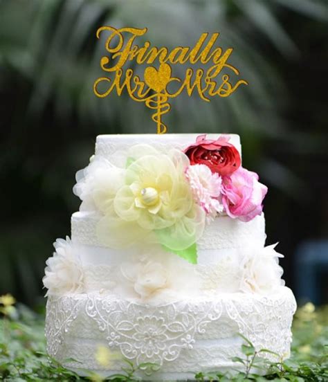 Finally Mr Mrs Cake Topper Wedding Cake Topper Monogram Mr And Mrs Cake Topper Acrylic Cake