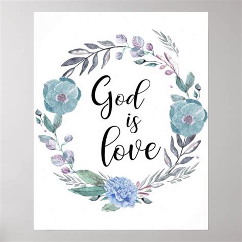 God Is Love Bible Verse Poster