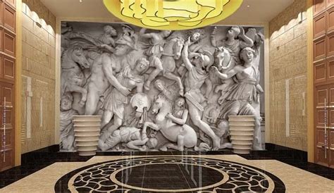 Amazinginly Real 3d European Roman Statues Design Wallpaper Mural Wall