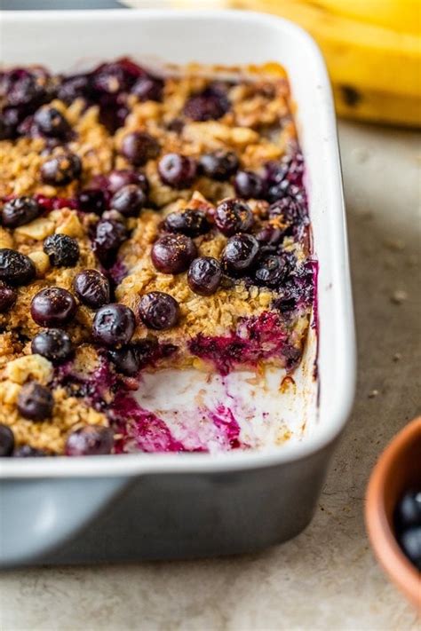 Baked Oatmeal With Blueberries And Bananas Blogpapi
